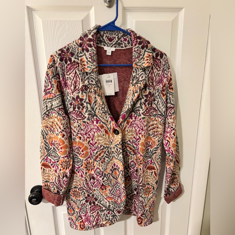 J.Jill Multicolor Knit Sweater Blazer
